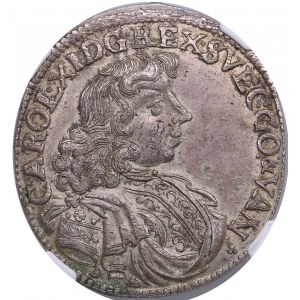 Germany, Pomerania 2/3 Thaler 1684 BA - NGC MS 63 - Swedish occupation - Carl XI (1660-1697)