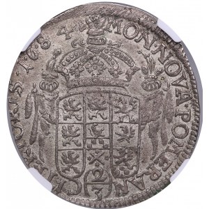Germany, Pomerania 2/3 Thaler 1684 BA - NGC MS 63 - Swedish occupation - Carl XI (1660-1697)