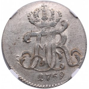 Germany, Pomerania 2 Gros (1/12 Taler or Doppelgroschen) 1759 OHK - NGC XF 45 - Swedish Occupation - Adolf Frederik (175