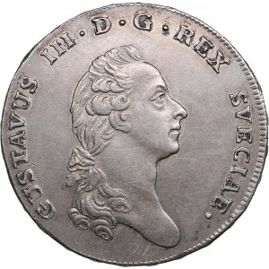 Sweden 1 Riksdaler / 3 Daler Silvermynt 1776 - Gustav III (1771-1792)