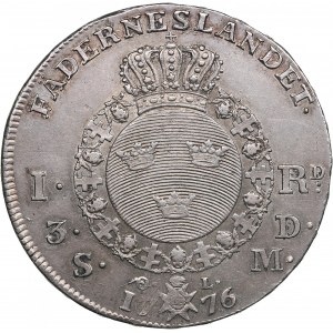 Sweden 1 Riksdaler / 3 Daler Silvermynt 1776 - Gustav III (1771-1792)