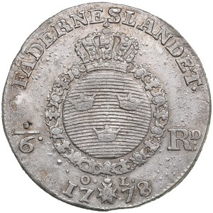 Sweden ⅙ Riksdaler 1778 OL - Gustav III (1771-1792)