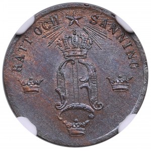 Sweden 1/2 Öre 1857 - Oscar I (1844-1859) - NGC MS 64 BN