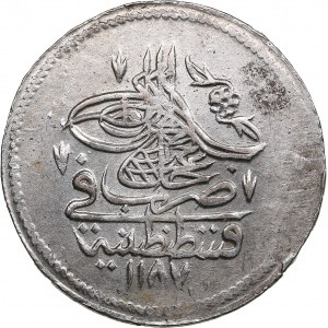Ottoman Empire, Turkey AR 40 Para (Piastre, Qurush) 1187 AH - Abdul Hamid I (AH 1187-1203/ 1774-1789 AD) 1187 AH / Regna
