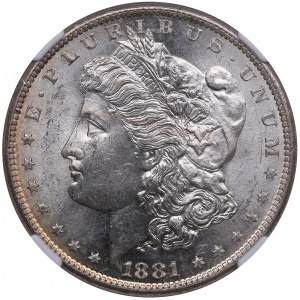 USA 1 Dollar 1881 S - NGC MS 63