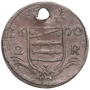 Narva, Sweden 2 Öre 1670 - Carl XI (1660-1697)