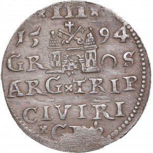 Riga, Poland 3 Grosz 1594 - Sigismund III (1587-1632)
