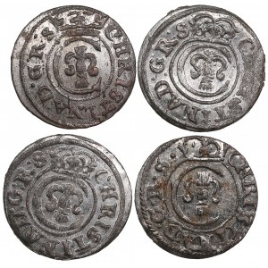Small lot of coins: Riga (Livonia), Sweden Solidus - Christina (1632-1654) (4)
