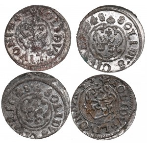 Small lot of coins: Riga (Livonia), Sweden Solidus - Christina (1632-1654) (4)