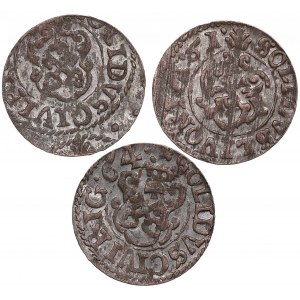 Small lot of coins: Riga (Livonia), Sweden Solidus - Carl XI (1660-1697) (3)