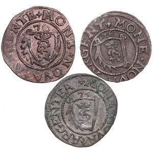 Small group of coins: Courland Schlling 1576, 1575 (3)