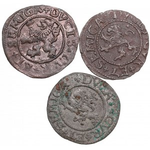 Small group of coins: Courland Schlling 1576, 1575 (3)