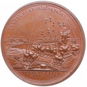 Estonia, Russia Bronze Medal 1704 - Capture of Narva - NGC MS 63 BN