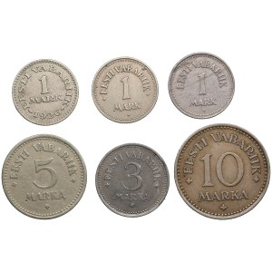 Small coll. of coins: Estonia 1922-1925 (6)