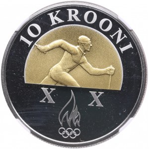 Estonia 10 Krooni 2006 (gilt) - Torino Olympics - Skier - NGC PF 69 ULTRA CAMEO