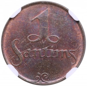 Latvia 1 Santims 1922 - NGC MS 62 BN