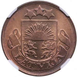 Latvia 5 Santimi 1922 - NGC MS 65 RB