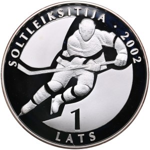 Latvia 1 Lats 2001 - Olympics Salt Lake 2002 - Hockey