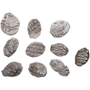 Collection of Russia Silver Wire Kopecks - Peter I, the Great (1682-1721) (10)