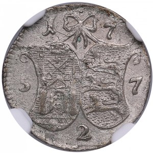 Russia, Livonia & Estonia 2 Kopecks 1757 - NGC AU 58