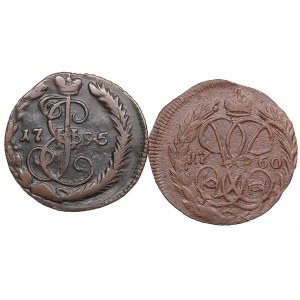 Russia Kopeck 1760 & 1795 EM (2)