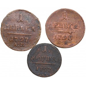 Russia Denga 1797 AM, 1798 EM & Polushka 1797 (3)