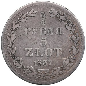 Russia, Poland 3/4 Roubles - 5 Zlot 1837 MW