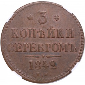 Russia 3 Kopecks 1842 EM - NGC XF 45 BN