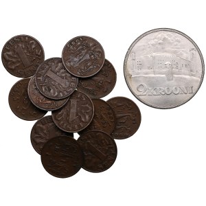 Lot of coins: Estonia 2 Krooni 1930 & 1 Senti 1929 (13)