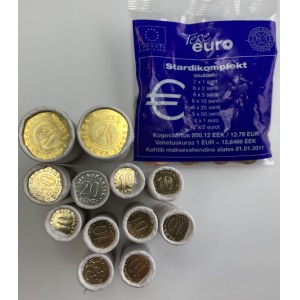 Lot of coins: Estonia Euro starter kit & Bank rolls