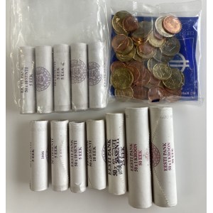 Lot of coins: Estonia Euro starter kit & Bank rolls