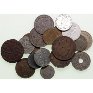Lot of coins: Estonia, Canada, Germany, Sweden, France, Romania, Danzig, UK, Norway, Italy, Denmark (20)
