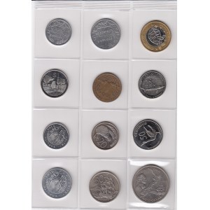 Small collection of world coins: Polynesie, Galapagos Islands, Zimbabwe, New Zealand, Djibouti, Eritrea, Bahamas, Israel