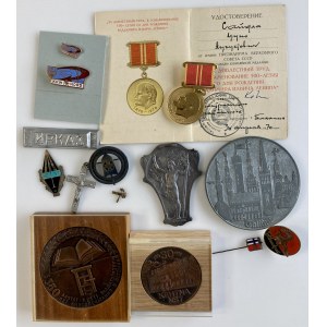 Group of medals, badges etc - Estonia, Sweden, Russia USSR etc (14)
