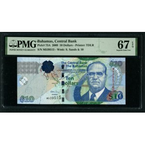 Bahamas 10 Dollars 2009 - PMG 67 EPQ Superb Gem Unc