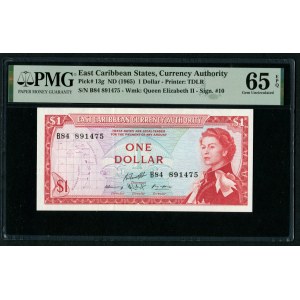 East Caribbean States 1 Dollar ND (1965) - PMG 65 EPQ Gem Uncirculated