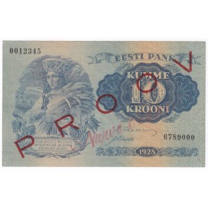 Estonia 10 Krooni 1928 - Specimen