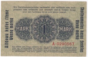 Germany (Occupation of Lithuania), Kowno (Kaunas) 1 Mark 1918