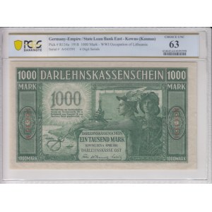 Germany, Lithuania 1000 Mark 1918 Kowno - PCGS 63 CHOICE UNC