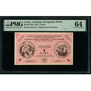 Latvia, Germany Occupation WWII 1 Punkt 1945 - PMG 64 Choice Uncirculated