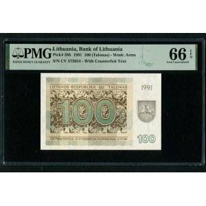 Lithuania 100 Talonas 1991 - PMG 66 EPQ Gem Uncirculated