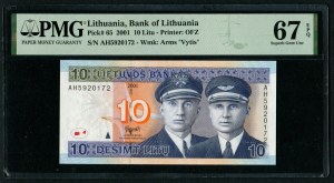 Lithuania 10 Litu 2001 - PMG 67 EPQ Superb Gem Unc