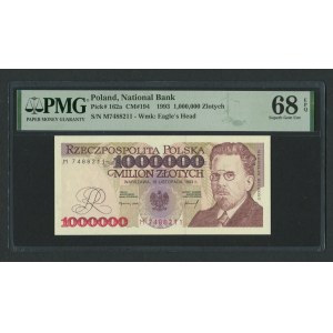 Poland 1 000 000 Zlotych 1993 - PMG 68 EPQ Superb Gem Unc