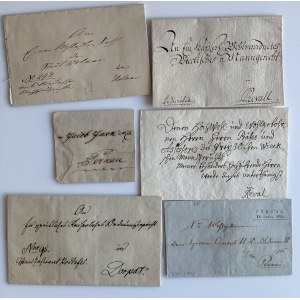 Estonia, Russia - Group of prephilately envelopes 1762, ?, 1848, 1870, 1877 (6)