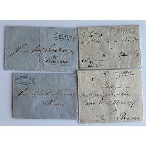 Estonia, Russia - Group of prephilately envelopes 1841-43, 1844, 1850, 1856 (4)