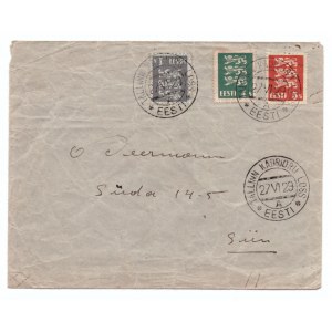 ESTONIA envelope 1929 - Special cancel Kadrioru loss, MiNo. 74,76 and 77