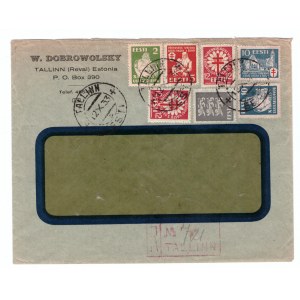 ESTONIA envelope 1933 - ANTI-TUBERCULOSIS set on cover, MiNo.102-105