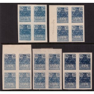ESTONIA stamps 1919 SEAGULL 35 penni MiNo.10 4 blocks