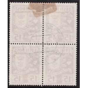 ESTONIA stamps 1937 CARITAS 15+15 senti MiNo.128 used 4 block