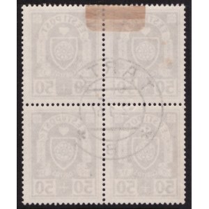 ESTONIA stamps 1937 CARITAS 50+50 senti MiNo.130 used 4 block